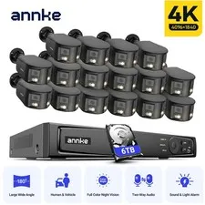 ANNKE 16CH NVR 4K POE 180° View Dual Lens Security Camera System Two Way Audio