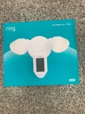 RING FLOODLIGHT CAM PLUS OUTDOOR WIRED 1080P SURVEILLANCE CAMERA WHITE NEW ✅