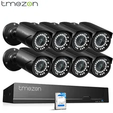 8CH POE NVR Kit IP Camera Full HD Home Office Recording System Night Vision IP66