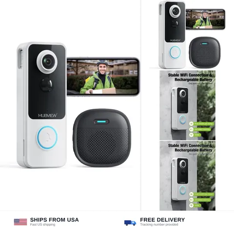 MUBVIEW 1080p Wireless Video Doorbell with Chime, No Subscription | 2-way tal...
