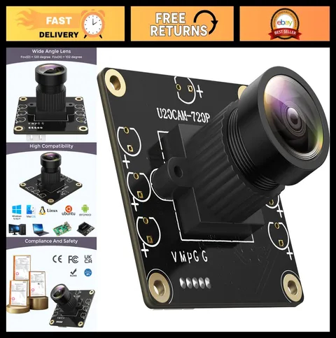720P USB UVC Camera 120° DFOV for Raspberry Pi, Jetson Nano, Windows, Linux, Mac