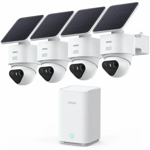 AOSU, 4k UHD Solar-Powered Wireless Security System, T2 Ultra Kit