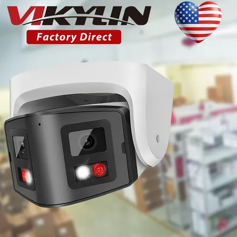 VIKYLIN NDAA Dual Light Color+IR 180View 8MP 4K Panoramic POE Camera Audio ONVIF