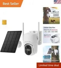 360° Surveillance Camera with 4G LTE & 2K Color Night Vision - Solar Powered