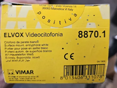 NIB Vimar Elvox intercom Phone Model 8870