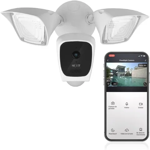 NEXXT Smart Wi-Fi Floodlight Camera - Outdoor Security, 2500 Lumens, 2K 150°...