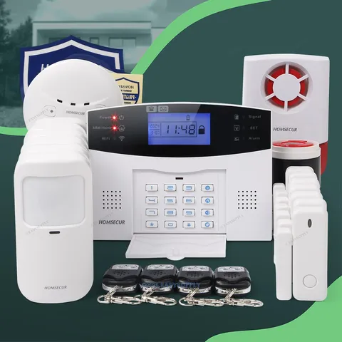 HOMSECUR APP Controlled Wireless &wired WIFI 4G SMS Autodial Burglar Alarm Syste