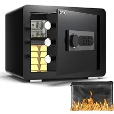 Safe Box 0.8 Cubic Feet Home Safe Fireproof Waterproof Digital Keypad D-25 