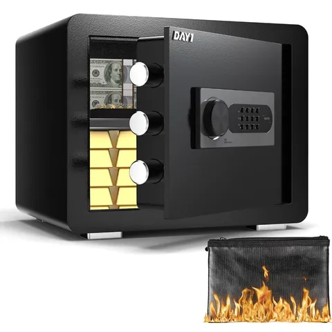 Safe Box 0.8 Cubic Feet Home Safe Fireproof Waterproof Digital Keypad D-25 