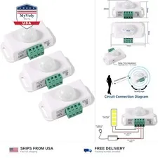 3 Pack DC 12v-24v Pir Motion Sensor Switch LED Motion Function Cotroller Sens...