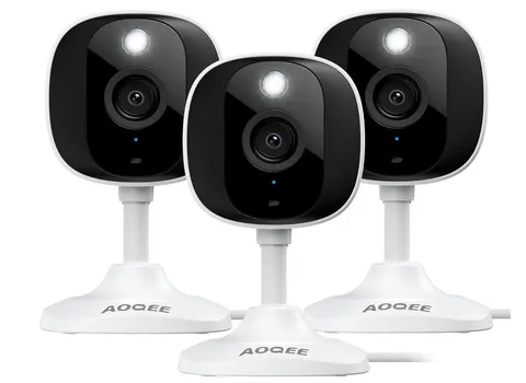 AOQEE 2K Security Camera for Indoor/Outdoor, Color Nigth Vision, C1 3Pack | Plug