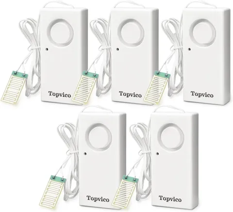 Water Alarm Leak Detector, 120Db, 37.8 Inches Cable, 5 Packs | Moisture Sensor,