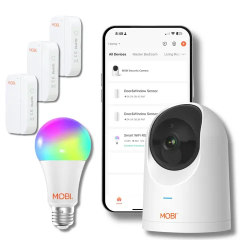 Smart Homeguard Security Bundle: 1X Camera, 3 X Door/Window Sensor, and 1 X LED