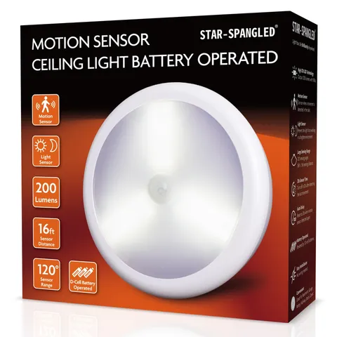 STAR-SPANGLED 6.3” Motion 6.3 inch, AA or D Battery Operated, Natural White