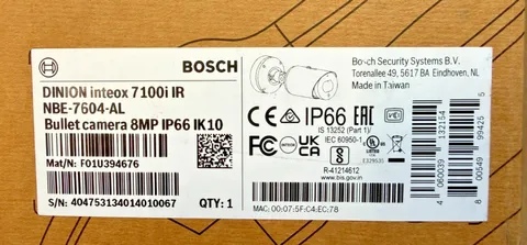 Bosch NBE-7604-AL DINION 7100i 8 Megapixel 4K Outdoor Network IR bullet Camera