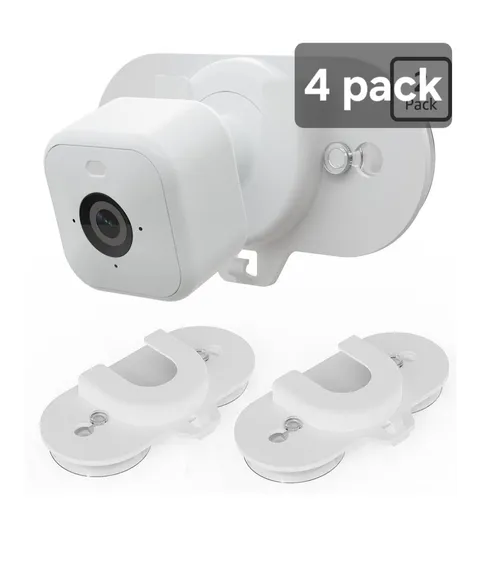Versatile 4 Pack Blink Camera Mount with Dual Suction Cups - White