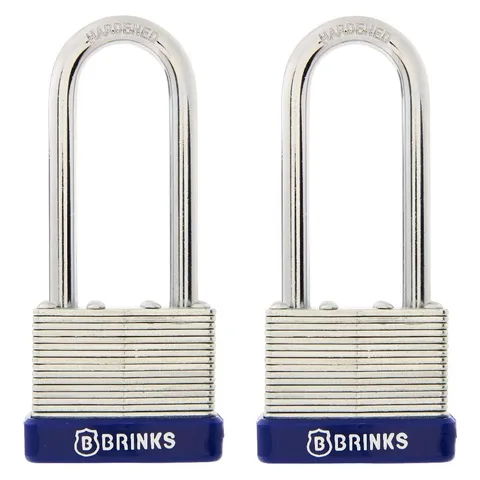 Laminated Steel 40mm Keyed Padlock with 2 1/4in Shackle, 2 Pack