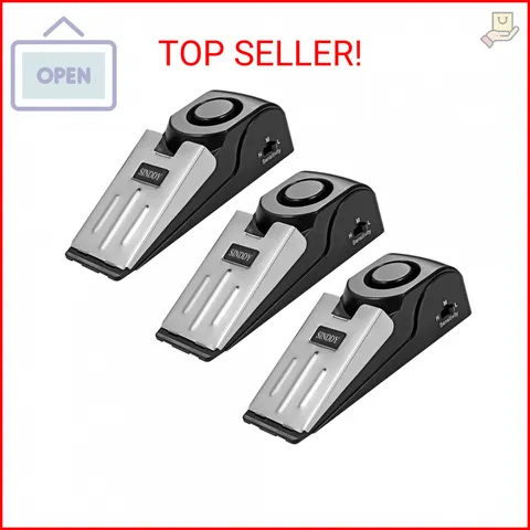 3-Pack Upgraded Door Stop Alarm -Great for Traveling Security Door Stopper Doors