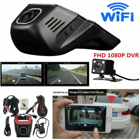 HD 1080P Mini WiFi Car DVR Rear Camera Dash Cam Video Recorder Dual Lens