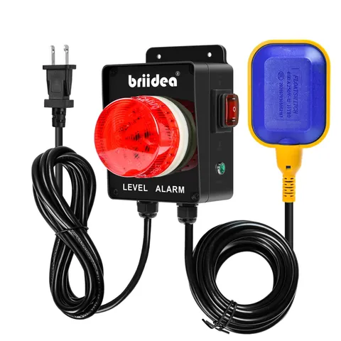 Briidea Indoor/Outdoor High Water Alarm 110Db Loud Alarm Large Led Indicator Ac