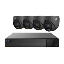 8MP IP KIT / 4 Channel NVR / 4 Dual Light 4 Megapixel Turret Cameras (Gray Color