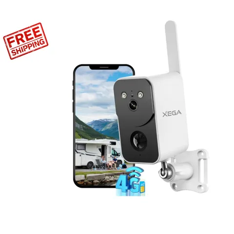 Wireless 4G LTE Surveillance Camera with Night Vision - Perfect for RVs & Farms