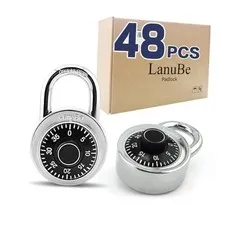  Lock Standard Dial Combination Lock, 2 in. Wide, with Different Black