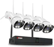 4K Wifi Security Camera System, 4X 3MP Plug-In Home Security Cameras 24/7 Record