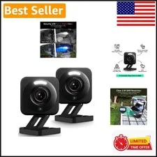 Weatherproof Security Cameras - 2.5K QHD with 512GB Local Storage 2 Pack