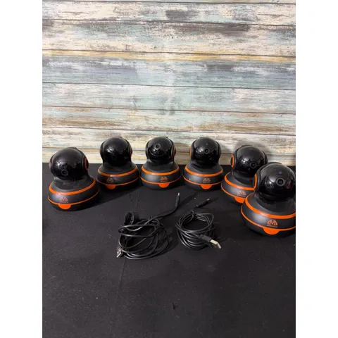 Morvelli Security Camera Lot of 6 Black Orange Excellent 1080P Pan Tilt WiFi IP