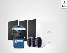 Arlo Ultra Security Camera Bundle 4K HDR (3rd Gen, 2025) 3 Cam 3 Solar Hub Plus