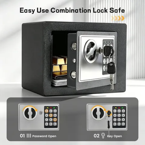 Ireproof Safes with Fireproof Money Bag Sensor Light Digital Keypad Home Safe