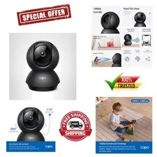 Advanced 1080P Indoor Security Camera with 2-Way Audio and Night Vision, Black