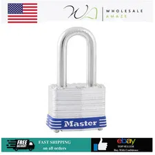 Master Lock 3DLF Outdoor Padlock Heavy-Duty Laminated Steel Padlock with Key – 1