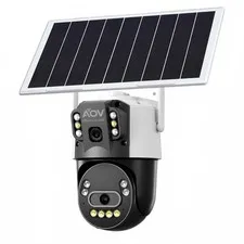 4G LTE Solar Security Camera, Dual Lens 6MP PTZ Outdoor Camera with 8W Solar ...