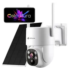 【ColorPura】 PTZ Solar Security Camera Outdoor Wireless, Pro True Color Night ...