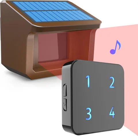 Solar Driveway Alarm System- 1/2Mile Driveway Alarm-1 Receiver + 1 Sensor | up t