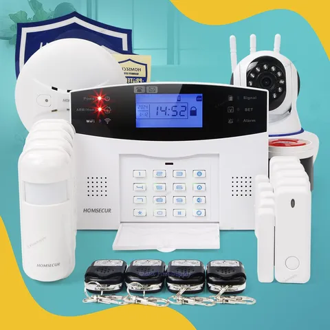 HOMSECUR Wireless &wired WIFI 4G Burglar Alarm System+PIR+5*Door Sensor