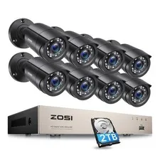 ZOSI 5MP Lite Home 8CH DVR 1080P H.265+ CCTV Security Camera System 1TB Outdoor