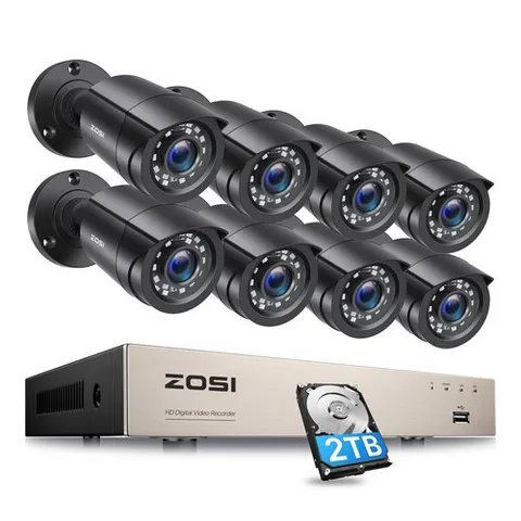ZOSI 5MP Lite Home 8CH DVR 1080P H.265+ CCTV Security Camera System 1TB Outdoor