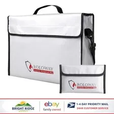 Fireproof Document and Money Bag, Large Water Resistant Case with Zipper Closure