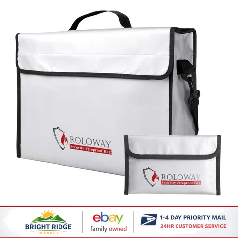 Fireproof Document and Money Bag, Large Water Resistant Case with Zipper Closure