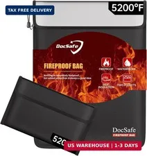 Fireproof Document Bag (5200℉) with Fireproof Organizer Travel Case,Heat Insulat