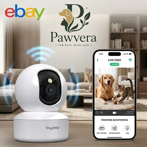 Smart Pet Monitoring Camera 2K WiFi 360° with Two-Way Audio & Motion Detection