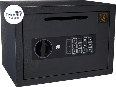 Drop Safe - Digital Compact Steel Money Security Box with Keypad - Deposit Cash 