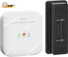 Mailbox Alarm, Wireless, Battery Powered, White, 500Ft Range, LED Flash