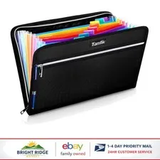 Expanding File Folder with Multicolor Pockets and Fireproof Glass Fiber Material