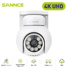 4K 8MP Poe IP Dome Camera with Microphone/Audio, Security Camera Outdoor Night V