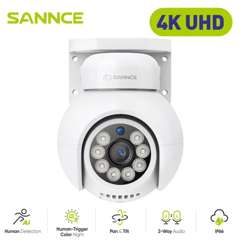 4K 8MP Poe IP Dome Camera with Microphone/Audio, Security Camera Outdoor Night V