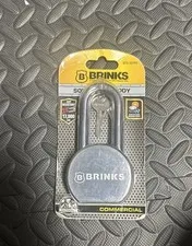 NEW BRINKS 672 52701 HARDENED STEEL COMMERCIAL PADLOCK OUTDOOR WEATHER RESISTANT